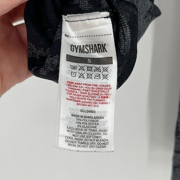 Gymshark Adapt Camo Jacquard Seamless Leggings High Rise Black Grey Women Small - Picture 6 of 7